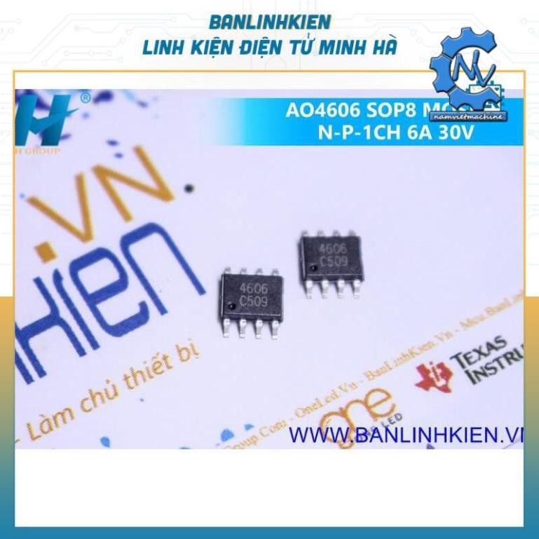 [Minh Hà] AO4606 SOP8 MOSFET N-P-2CH 6A 30V