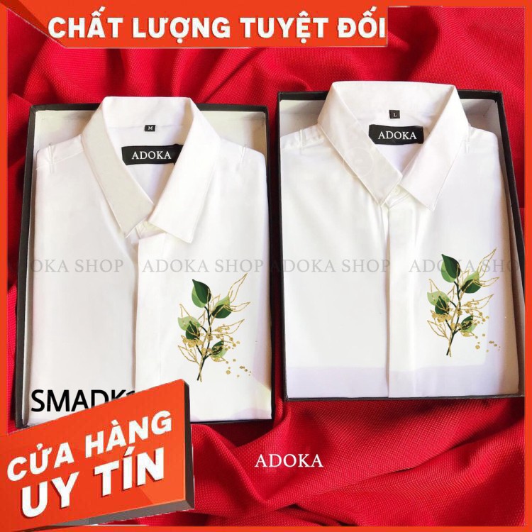 [Mã ADOKA118 giảm 10k đơn 100k ]Áo Sơ Mi Nam Nữ Đồ Đôi Dài Tay DOKA STORE In Hình Dễ Thương D7