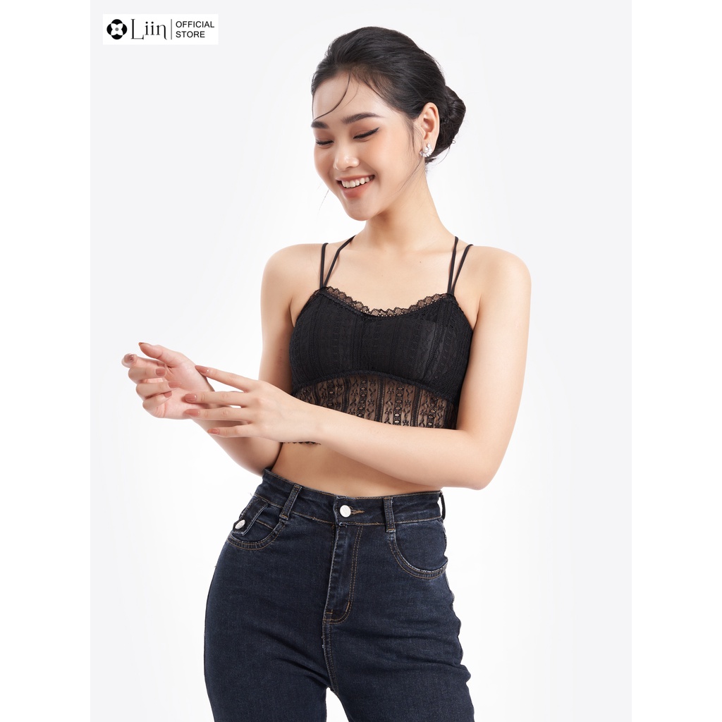 Áo bra Linbi den dây chéo mặc ôm, chất đẹp không dặm dễ mix đồ liin clothing A2172
