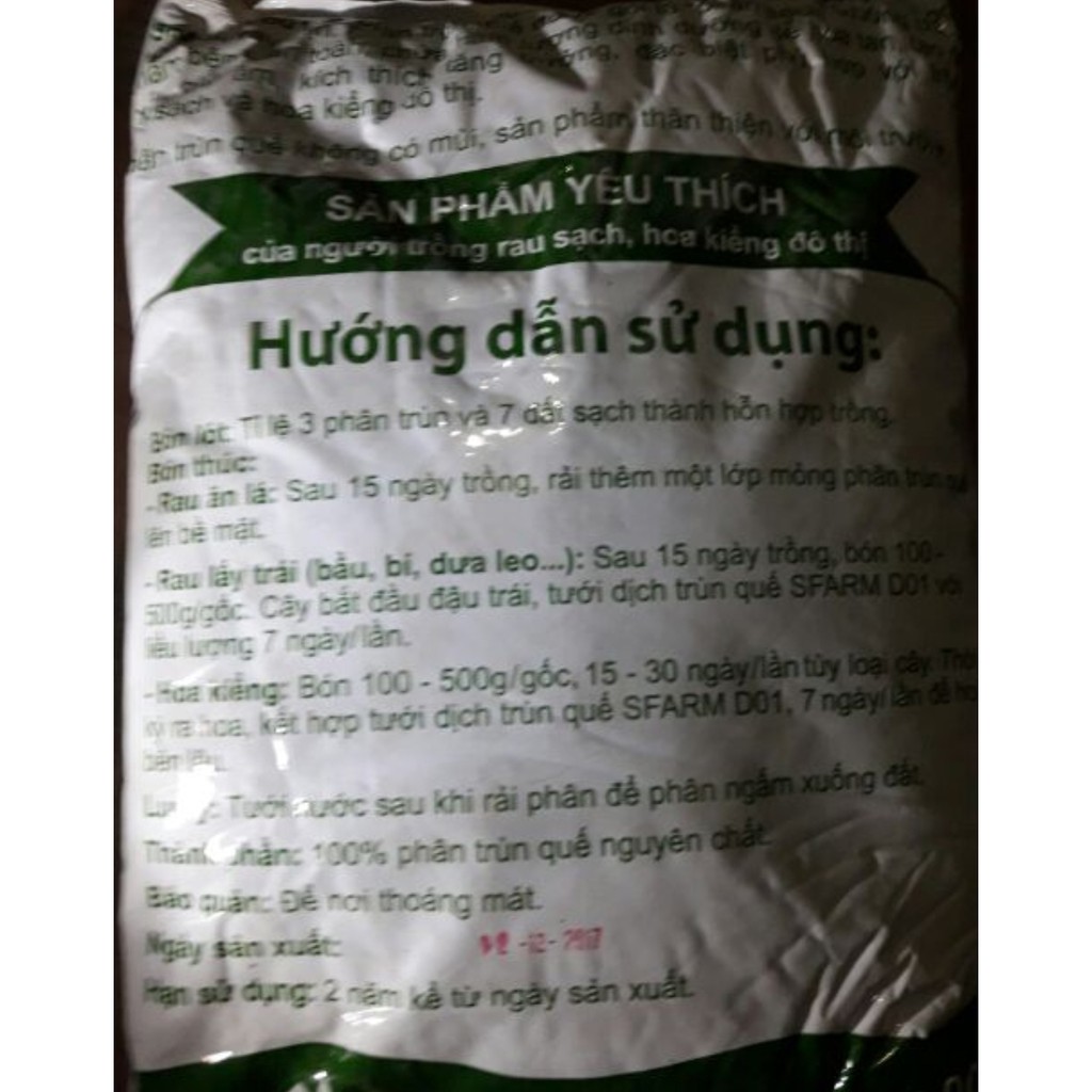 Phân Trùn Quế nguyên chất 2kg