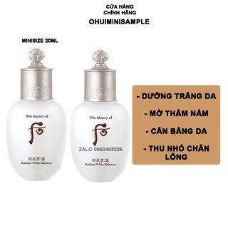 1 lọ 20ml Nước Hoa Hồng Dưỡng Trắng Da Whoo Radiant White Balancer 20ml