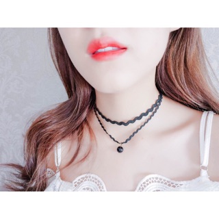 Vòng cổ chocker 2 dây lượn sóng