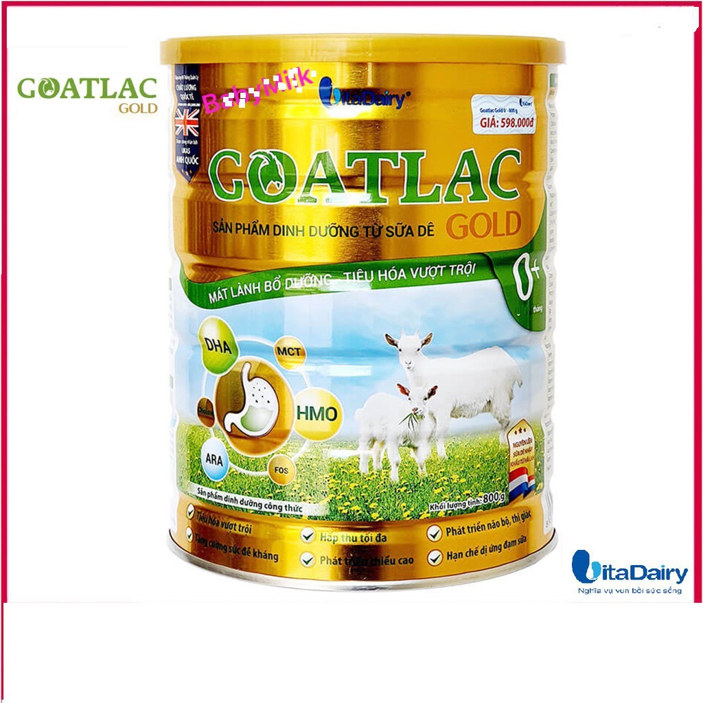 Sữa dê goatlac gold 0+ mẫu mới lon 800g