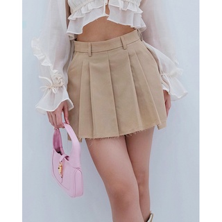 Chân váy quần Shebyshj xếp ly màu nâu - Brown Lyla Skirt