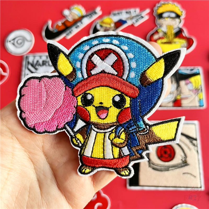 ♥ Miếng Vá Ủi Hình Nhân Vật Hoạt Hình One Piece ♥ 1 Sticker Ủi Thêu Hình Luffy Chopper Akatsuki Sharingan