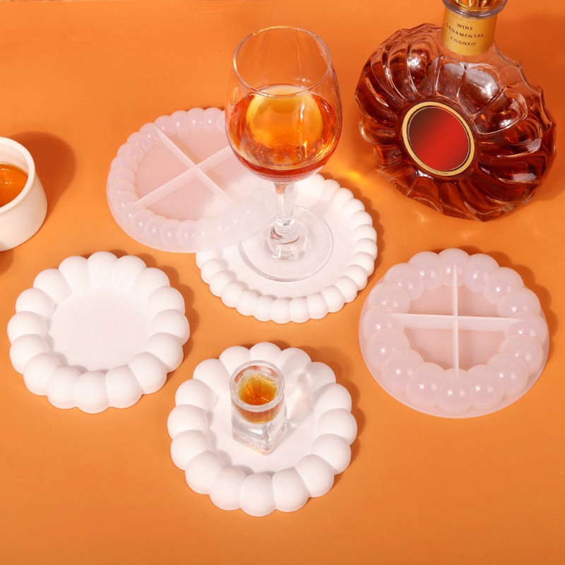Khuôn Silicone Làm Đế Lót Cốc Nước Hình Tròn Chống Đổ