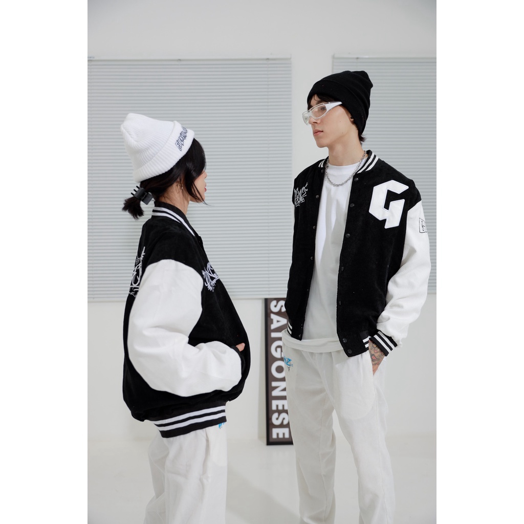[Mã SKAMFSW175 giảm 10K đơn 50K] [T] Áo Khóac Form Rộng Nhung Tăm Jacket Varsity Graffiti V3