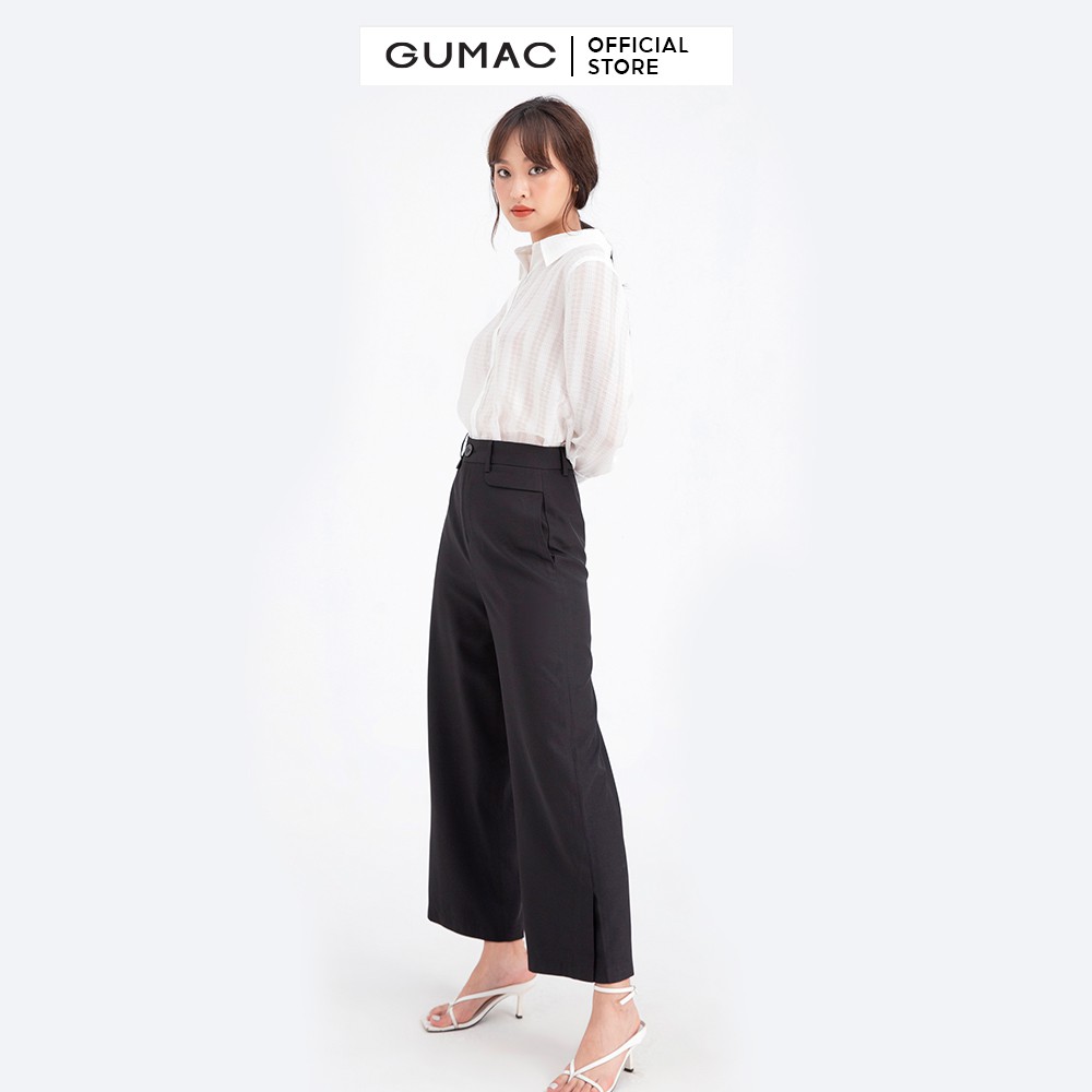 [Mã WABRGU72 giảm 10% tối đa 50k đơn 250k] Quần ống suông xẻ lai GUMAC QB617 | BigBuy360 - bigbuy360.vn