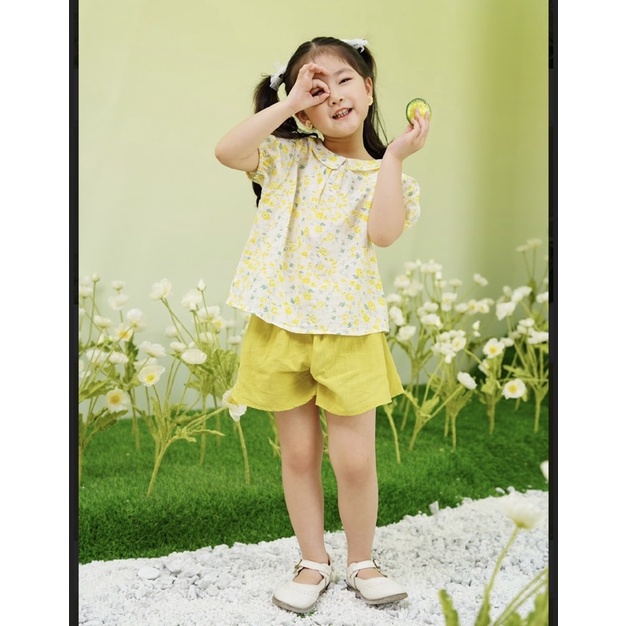 Bộ Quần Áo Cho Bé Gái Dáng Áo Bồng O.P Kids