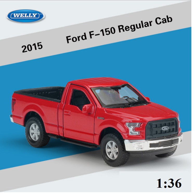 Mô hình xe ô tô bán tải Ford F150 Regular Cap 1:36 hãng Welly đồ chơi trẻ em bằng kim loại xe ô tô chạy bằng cót