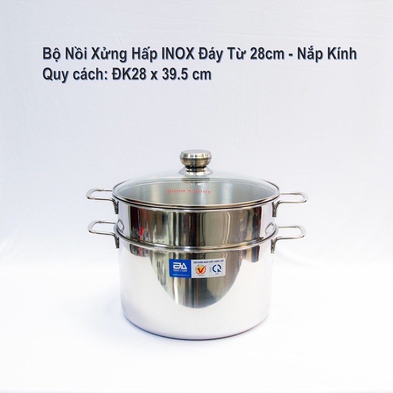 NỒI XỬNG HẤP INOX ĐÔNG Á CHẤT LƯỢNG CAO - HÀNG CHÍNH HÃNG (20cm-24cm-26cm-28cm)