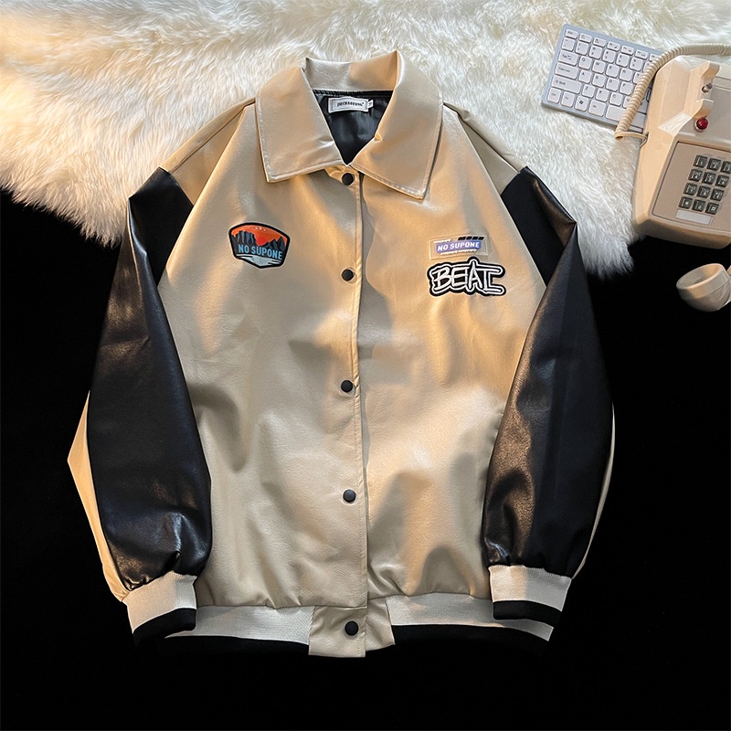 Áó khoác da bomber phong cách retro nam giới