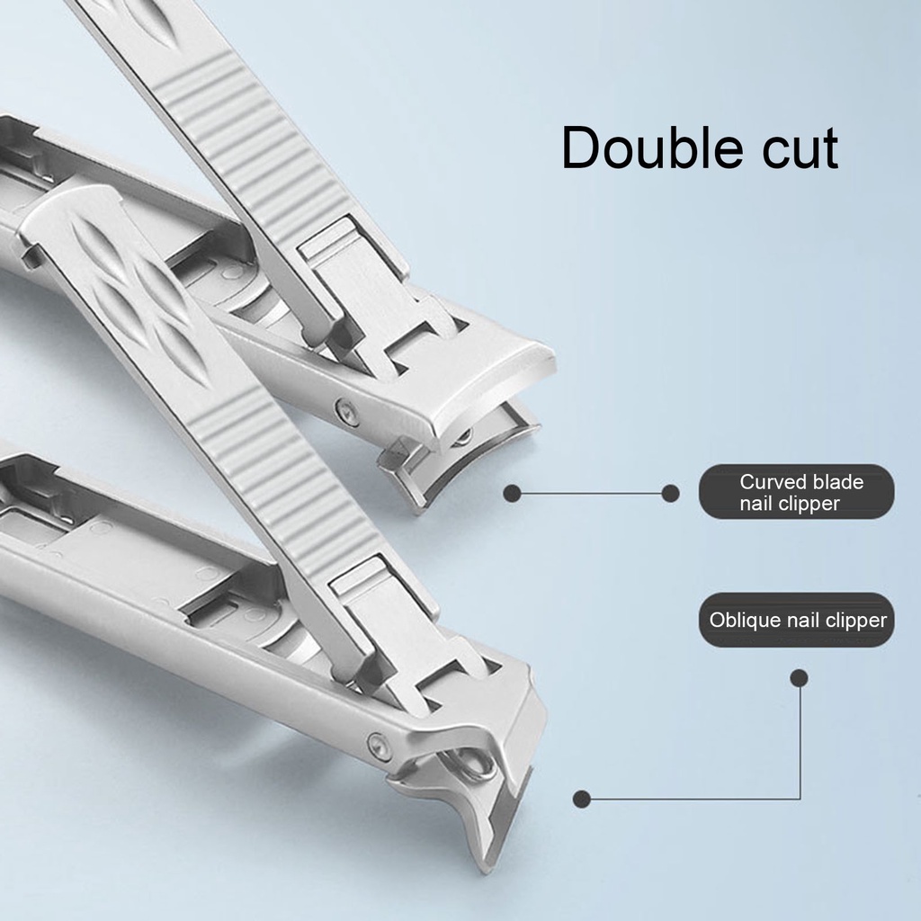 1 Bộ Dụng Cụ Cắt Móng Tay Bằng Thép Không Gỉ Hai Đầu Có Thể Gập Lại