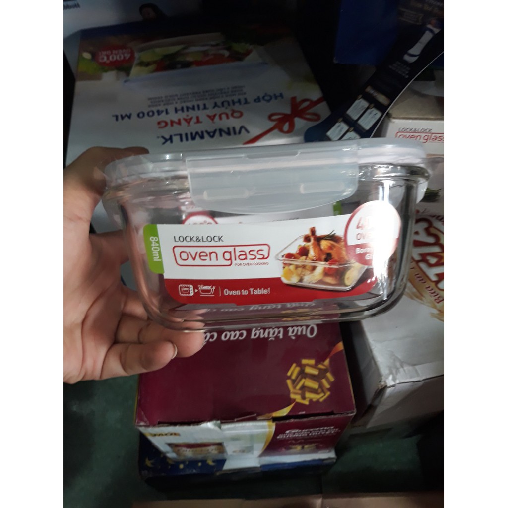 Hộp thủy tinh Lock lock quà tặng từ sữa 750-890ml