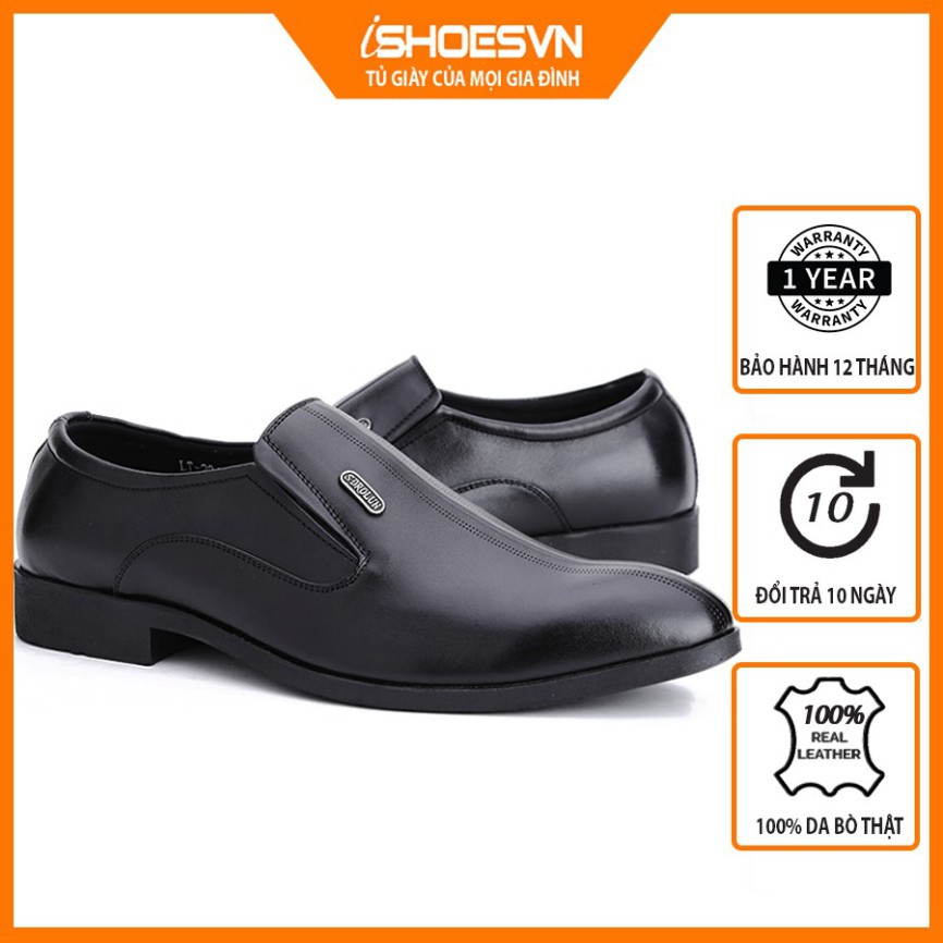 Giày da nam công sở ISHOESVN IS206 - Giày lười da bò giày ishoes