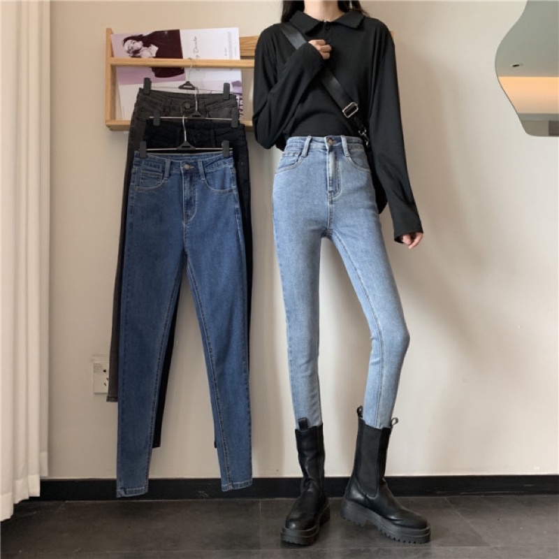 Quần skinny jeans nữ cạp cao ôm hack dáng JOLI Clothing J104