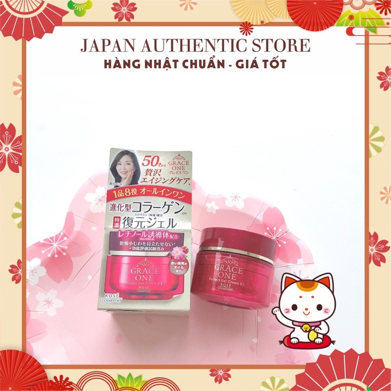 [CAM KẾT CHUẨN NHẬT] Kem dưỡng da Kose Grace One Perfect Gel Cream UV và EX dành cho các mẹ U50