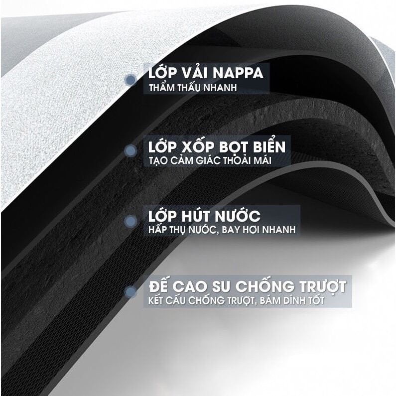 Thảm Hút Nước Siêu Thấm sillicon oval, chữ nhật - Thảm Lau Chân Siêu Mềm Siêu Dày, Siêu Thấm Nước Chất Liệu Chống Trượt
