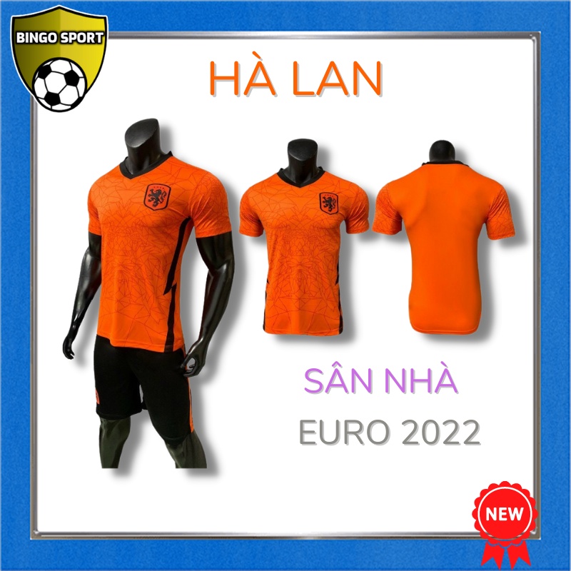 Áo Bóng Đá, Đá Banh, Thể Thao Tuyển HÀ LAN - Thun Lạnh 4 Chiều Logo Thêu Nổi Cao Cấp, Sân Nhà, Khách BINGO SPORT