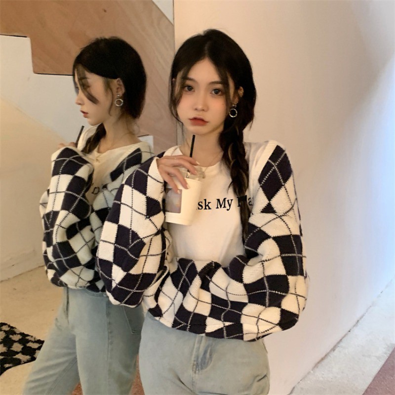 Áo khoác cardigan ngắn dệt kim tay dài đính đá phong cách Hàn Quốc cho nữ | WebRaoVat - webraovat.net.vn