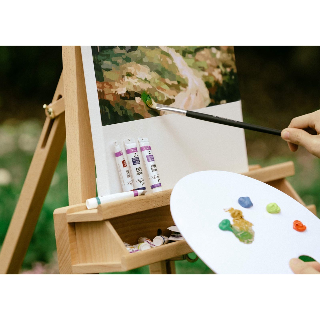 Palette Pha Màu - Khay Pha Màu Phẳng Bằng Nhựa Mont Marte - White  Acrylic Palette