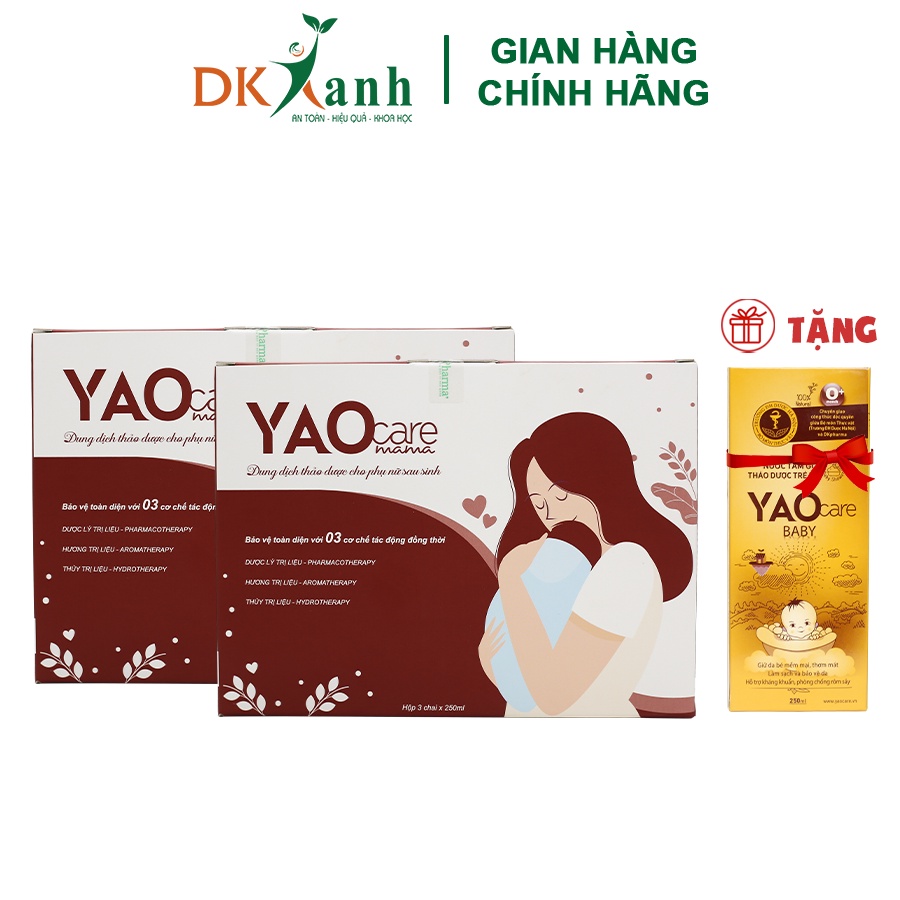 Combo 2 hộp Xông tắm sau sinh Yaocare Mama - DK Pharma, 2 hộp / 6 chai (chai250ml)