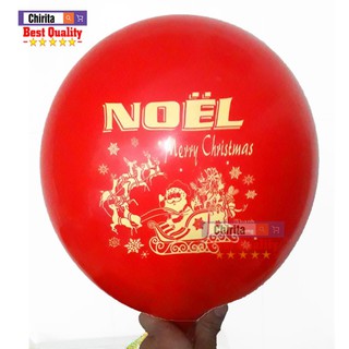 Bộ 10 Bong Bóng Bay Trang Trí Noel - Happy New Year - Bóng Tròn Loại Dày - BNE10