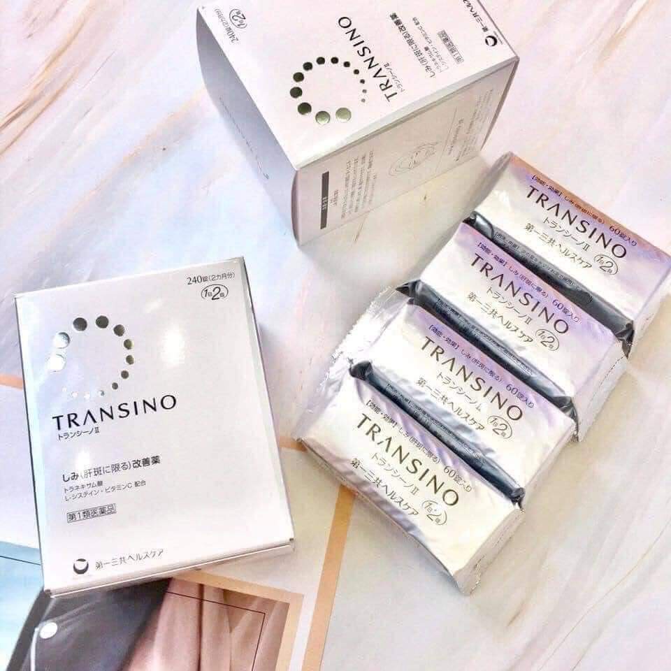 Viên uống Transino 240 viên  Nhật Bản trắng da, chống nám, chống tàn nhang