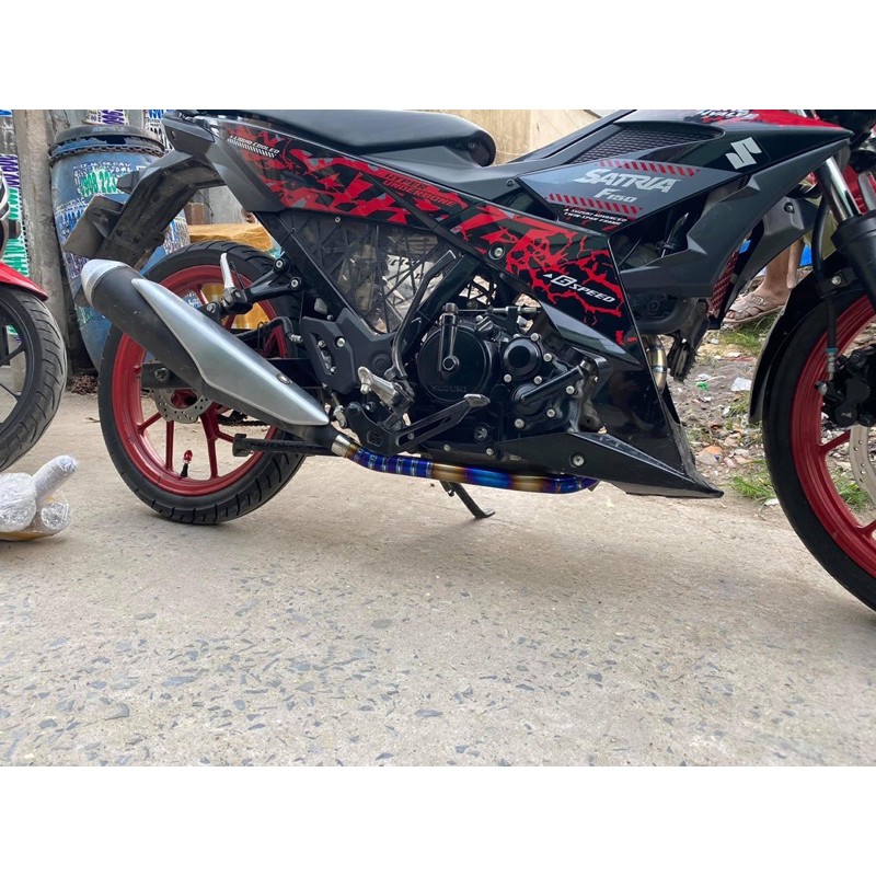Cổ titan real gắn pô zin Rai Fi + Satria 32 ful