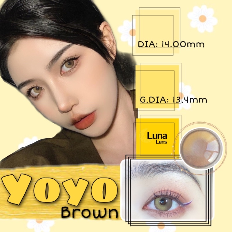 KÍNH ÁP TRÒNG MÀU NÂU HỔ PHÁCH YOYO BROWN SIÊU ÊM SIÊU MỀM NỘI ĐỊA TRUNG QUỐC - LENS CÓ ĐỘ CẬN