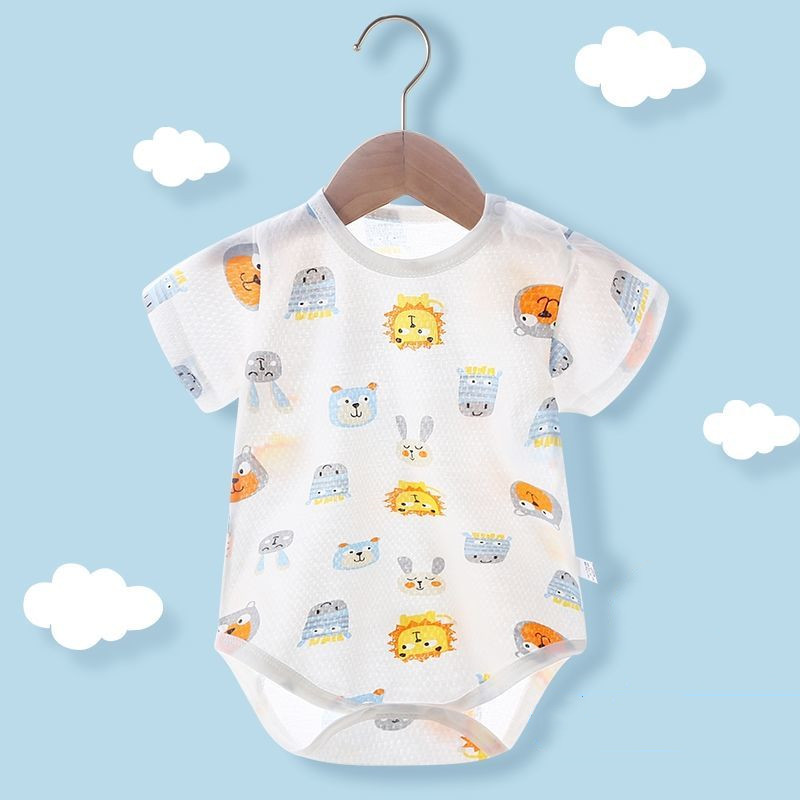 Bộ áo liền quần tay ngắn chất liệu Cotton thời trang mùa hè cho bé sơ sinh