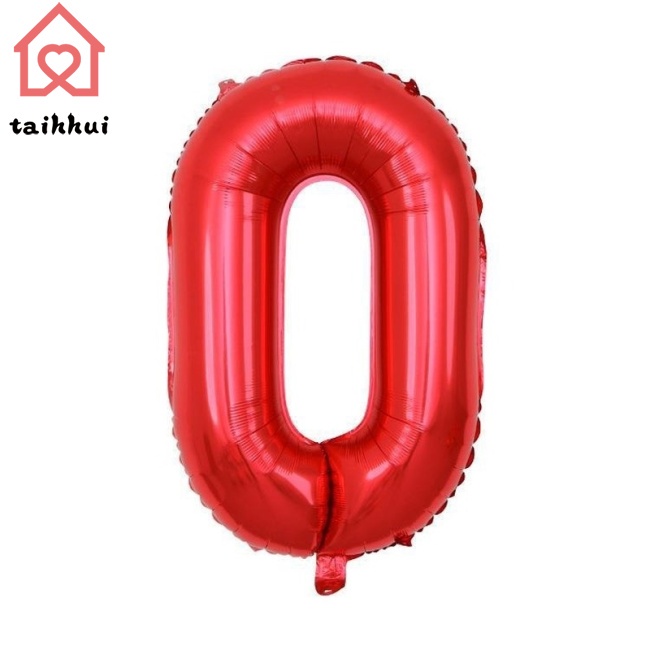 Bong Bóng Nhôm Hình Chữ Số 0-9 16inch Màu Đỏ Trang Trí Tiệc Sinh Nhật / Tiệc Sinh Nhật / Nhà Tắm Cho Bé
