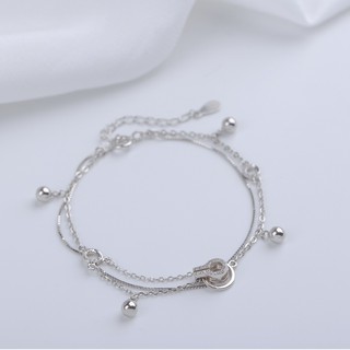 Lắc Tay Bạc Blue Peach Circle Double LT448