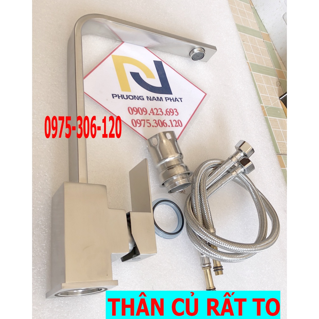 [CHẬU ĐÚC] Chậu Rửa Chén inox SUS 304 N7 8245 NA.GRAND và xả và Rổ rút và Vòi Chén vuông dẹt và Bình Nước Rửa Chén