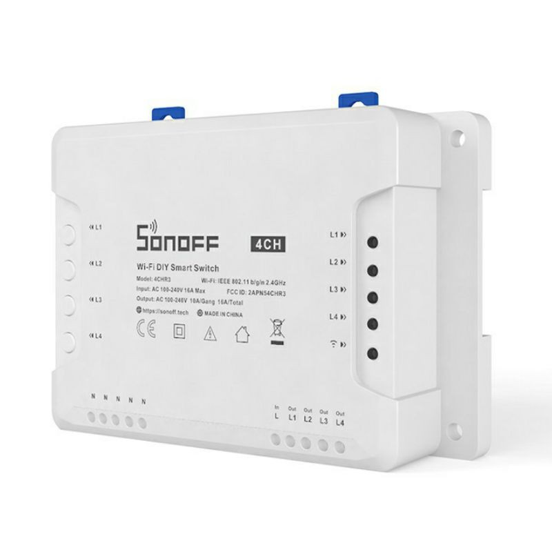 Công tắc wifi 4 kênh thông minh điều khiển từ xa qua điện thoại (Smartphone) SONOFF 4CH