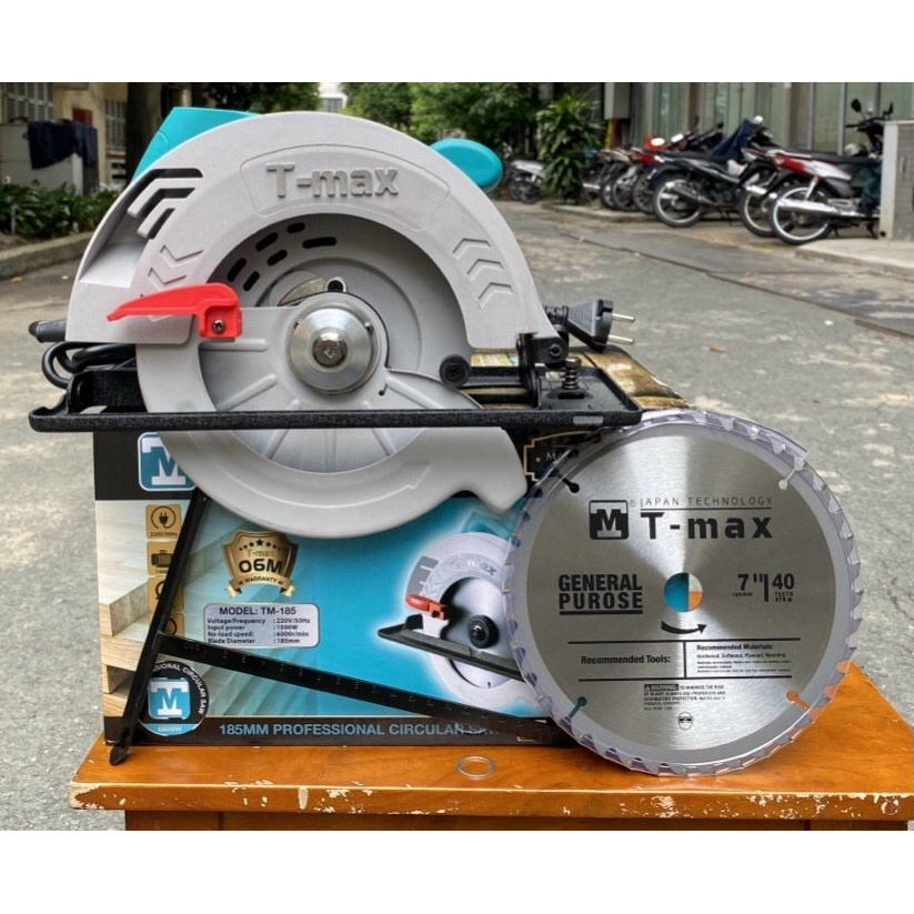 Cưa gỗ T- Max lưỡi 185mm cắt được góc nghiêng 45 độ