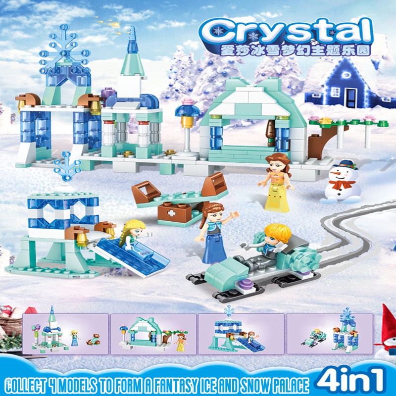 Bộ Đồ Chơi Lắp Ráp Lego Lâu Đài Băng Và Lâu Đài Tuyết Lãng Mạn Cho Bé
