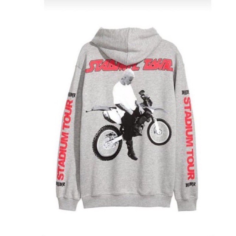 Áo Hoodie Màu Xám In Chữ Justin Bieber Cá Tính