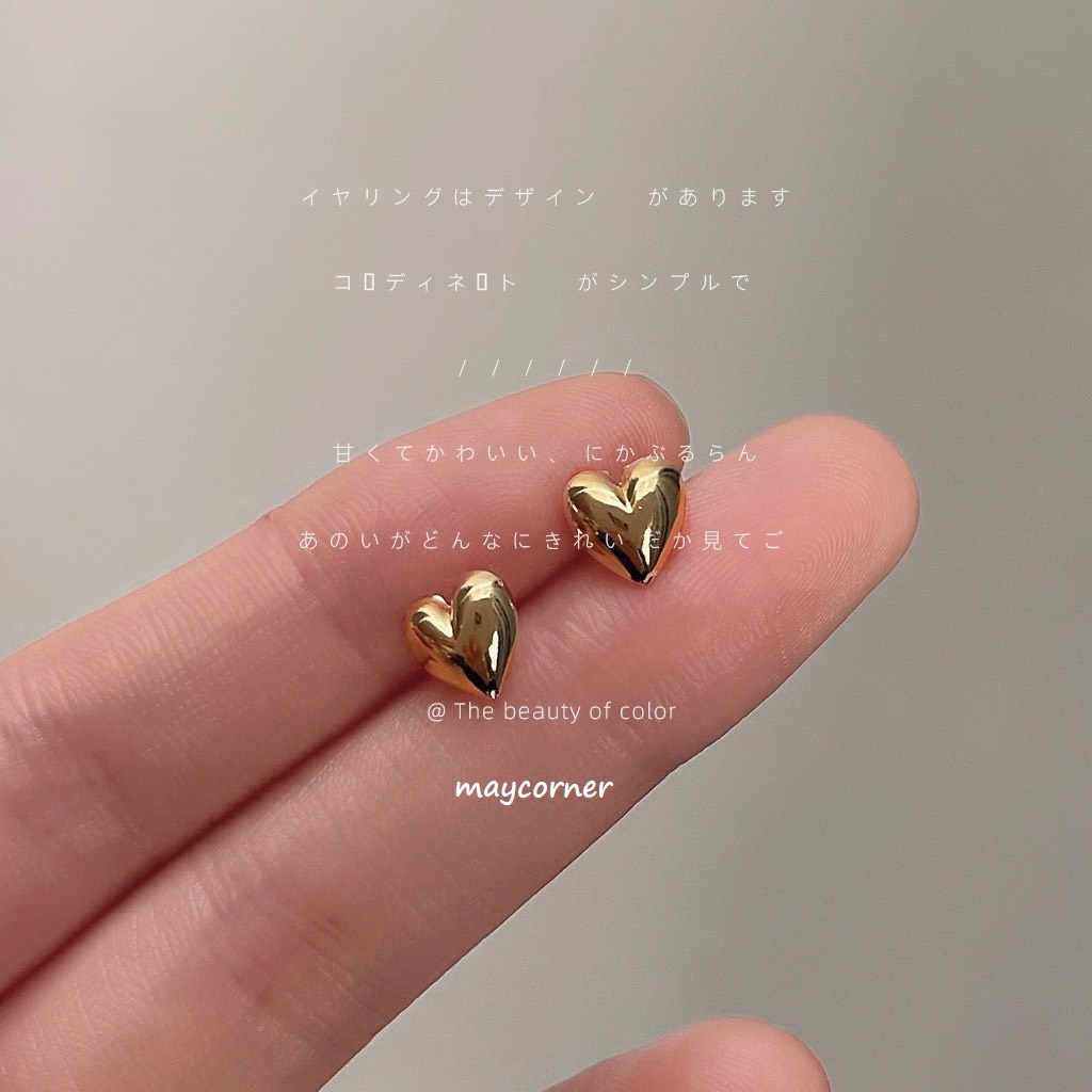 Khuyên tai nụ trái tim dài mạ bạc 925 cao cấp C686