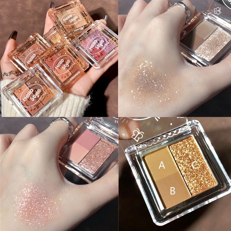 Bảng Phấn Mắt Lì 4 Màu HELLOSTYLE Loại Mới Hàng Nội Địa Trung