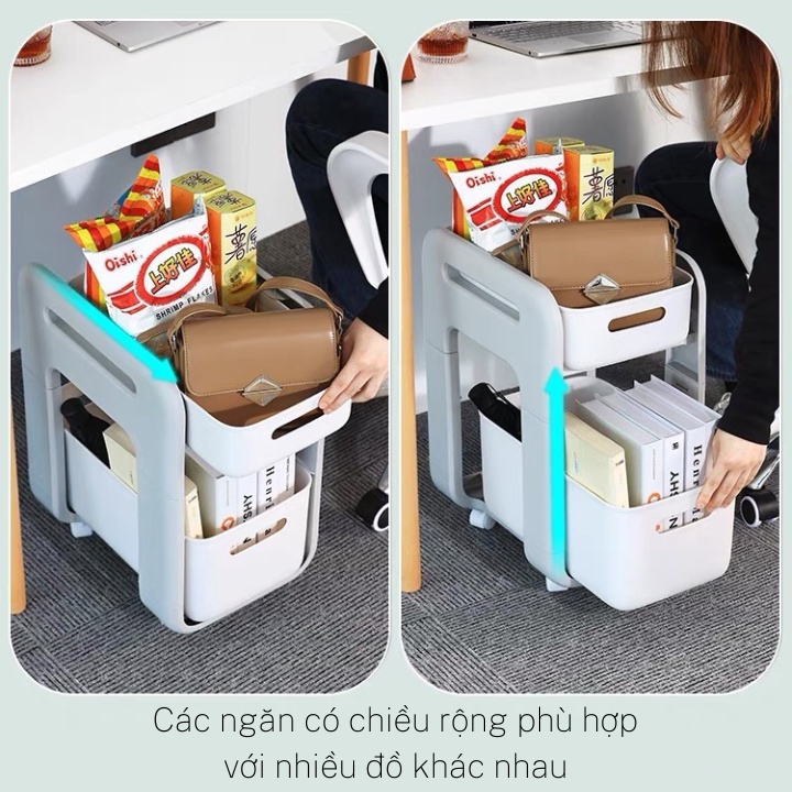 Kệ trượt đa năng Hokori Việt Nhật (5588) - Kệ đựng đồ đa năng ngăn kéo có bánh xe tiện lợi Br 01654