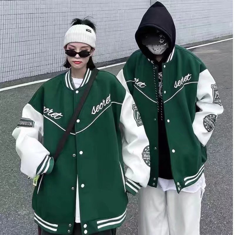 Áo Khoác bomber Đồng Phục Bóng Chày Hàn Quốc Cho Cặp Đôi simple áo khoác bomber nữ  unisex áo khoác nam nữ  fashion áo khoác gió 2 lớp from rộng áo khoác nam đẹp