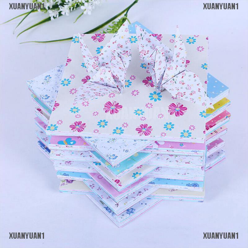 [XUANYUAN1] Hộp 72 Tờ Giấy Xếp Origami Chiyogami Hình Vuông Họa Tiết Hoa