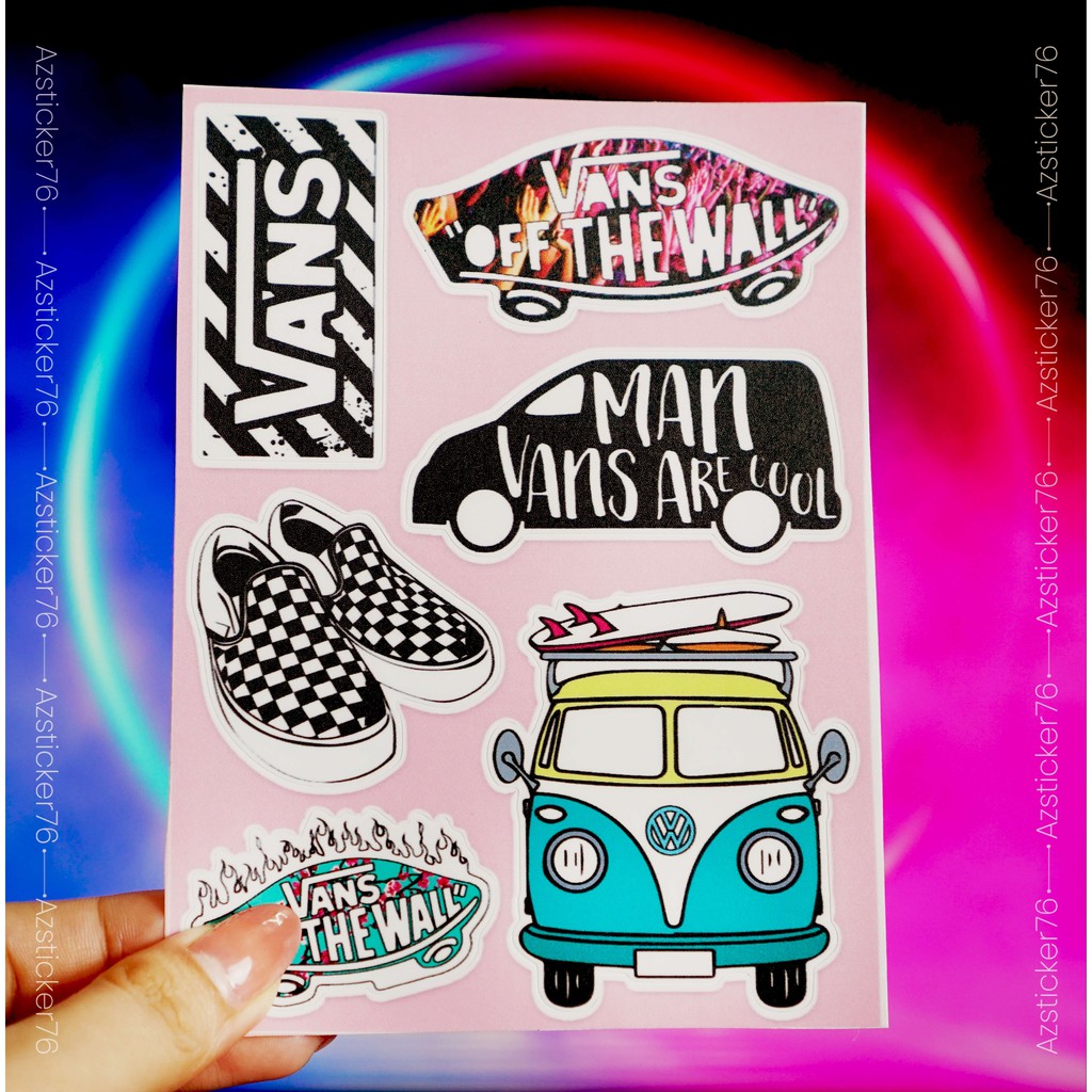 Sticker Giày VANS | Hình Dán Sticker Dán Nón Bảo Hiểm Laptop Điện Thoại Vali Chống Thấm Nước Chống Phai Màu