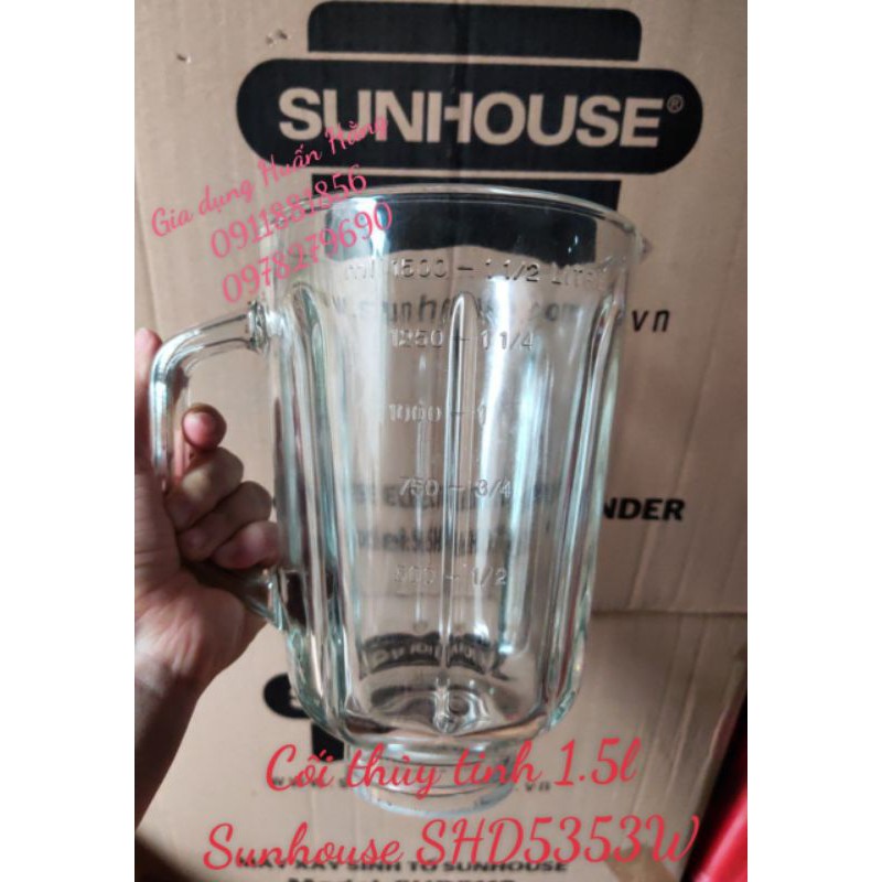 LINH KIỆN MÁY XAY SHD5353W - CỐI THUỶ TINH TO MÁY SUNHOUSE SHD5353W