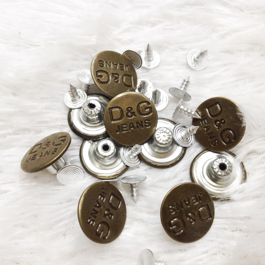 Cúc đóng quần jean Nút bấm áo phong cách denim size 1.7cm