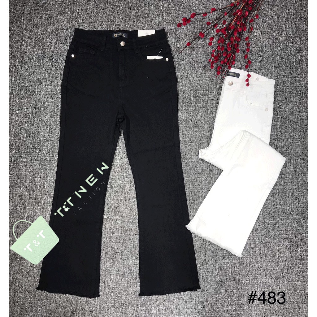 Quần jean nữ lưng cao jean ống loe siêu hot | BigBuy360