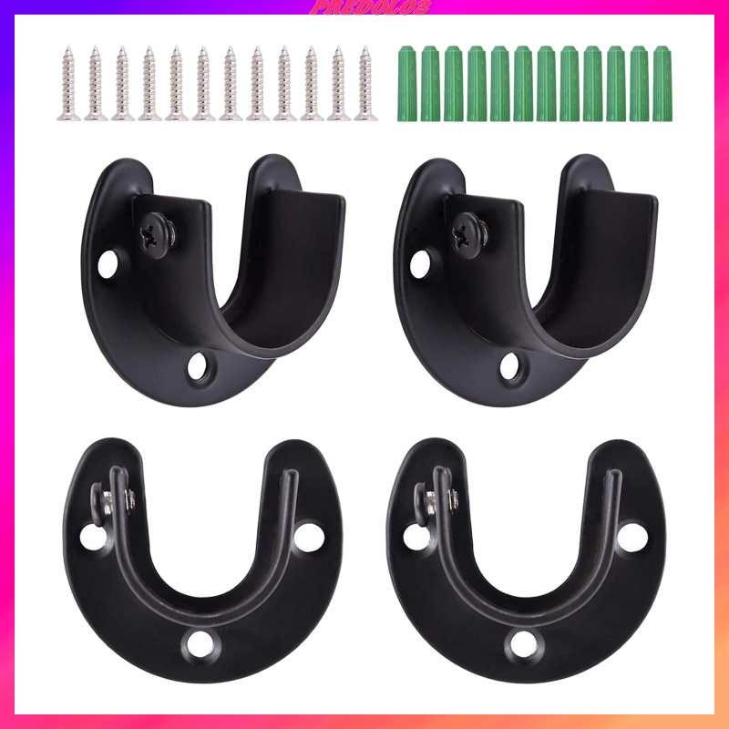 [Predolo2] 4 Giá Đỡ Ống Treo Tủ Quần Áo Chịu Được Sức Nặng 25mm