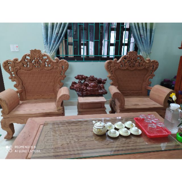 Bộ bàn ghế gỗ hương đá 6 món