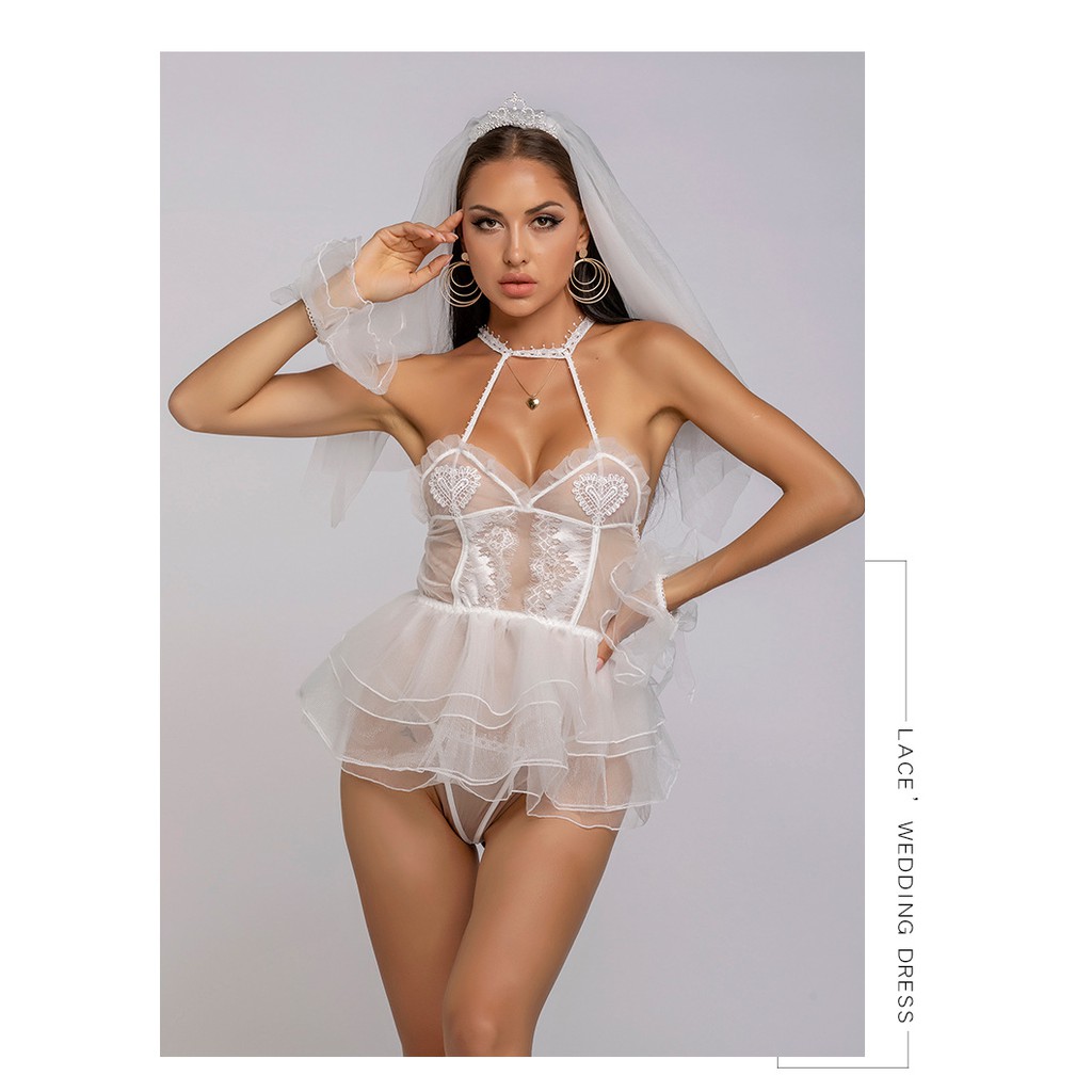 Váy ngủ sexy - Bộ cosplay cô dâu trắng hàng feesize G57 (BẢO KHÁNH - SEXY LADDY) | BigBuy360 - bigbuy360.vn